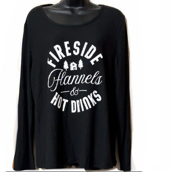 🌸CATO FIRESIDE FLANNELS & HOT DRINKS Top🌸 - Picture 1 of 6